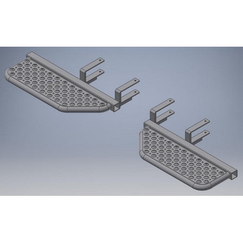 RVS Opstap LI+RE met afschuining mat